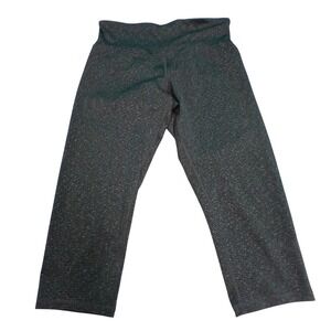 Champion C9 Cropped Leggings L Gray Blue Textured Striped Activewear Yoga Pants